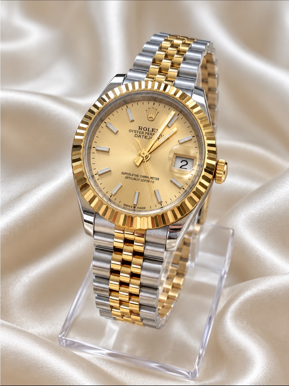 FASHION Two-Tone Gold and Silver Ladies Datejust with Champagne Dial